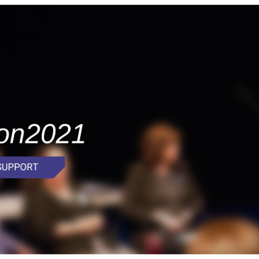 Blurred image from inside of 2016 AdvoCon conference, overlaid with BCEdAccess logo and the text, "#AdvoCon2021, learn how you can support."